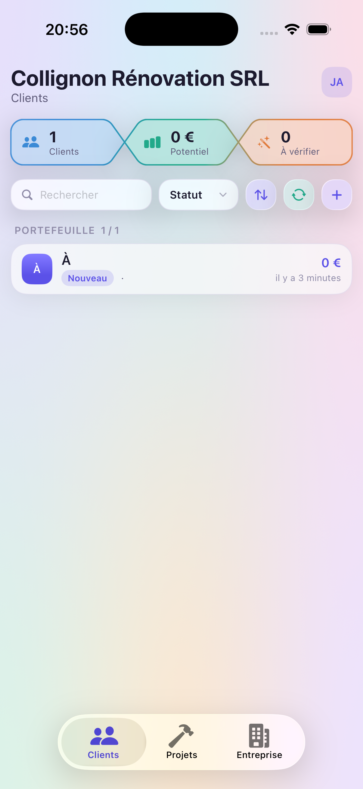 Liste clients dans AI CRM